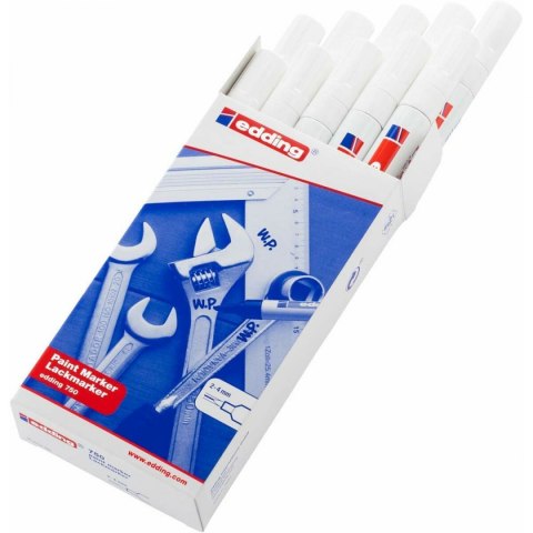 Marker permanentny Edding 750 Biały (10 Sztuk)