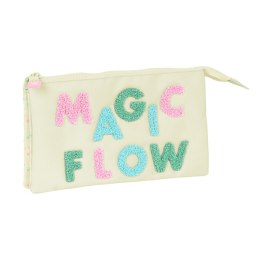 Piórnik Potrójny Glow Lab Magic flow Beżowy (22 x 12 x 3 cm)