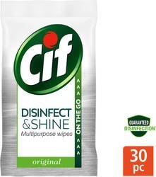 Cif Disinfect & Shine Wipes Chusteczki Czyszczące do Dezynfekcji 30 szt.