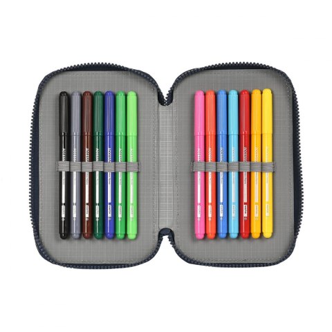 Etui szkolne z akcesoriami El Niño Bahia Niebieski 12.5 x 19.5 x 4 cm (28 Części)