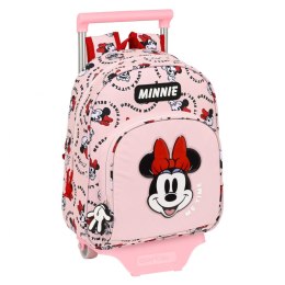 Torba szkolna z kółkami Minnie Mouse Me time Różowy (28 x 34 x 10 cm)