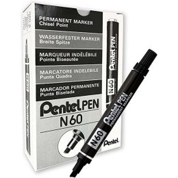 Marker permanentny Pentel N60 Czarny 12 Części