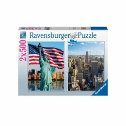 Układanka puzzle Ravensburger Skyscraper & Liberty 2 x 500 Części