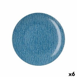 Płaski Talerz Ariane Ripple Niebieski Ceramika 25 cm (6 Sztuk)