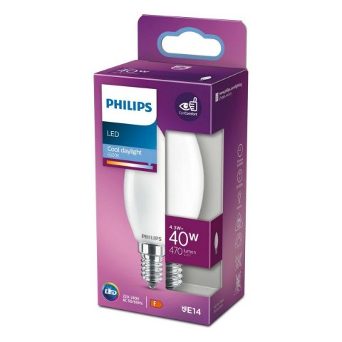 Żarówka LED Philips Świeca Biały F 40 W 4,3 W E14 470 lm 3,5 x 9,7 cm (6500 K)