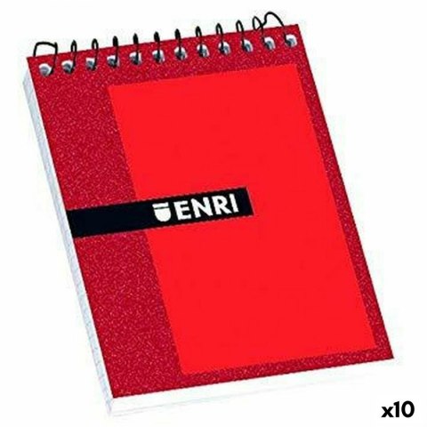 Notes z Nadrukiem ENRI Czerwony 1/8 80 Kartki 4 mm (10 Sztuk)