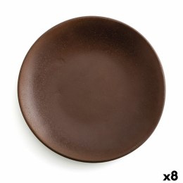 Plochá doska Anaflor Terakota Ceramika Brązowy (Ø 29 cm) (8 Sztuk)