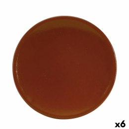 Talerz Raimundo Barro Profesional Refraktor Terakota Brązowy Ceramika Ø 26 cm (6 Sztuk)