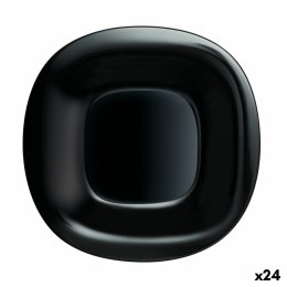 Płaski Talerz Luminarc Carine Negro Czarny Szkło Ø 26 cm (24 Sztuk)