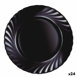 Płaski Talerz Luminarc Trianon Black Czarny Szkło Ø 24,5 cm (24 Sztuk)