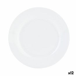 Płaski Talerz Quid Basic Biały Ceramika 23 cm (12 Sztuk)