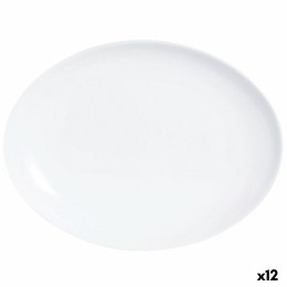 Półmisek Kuchenny Luminarc Diwali Owalne Biały Szkło (33 x 25 cm) (12 Sztuk)