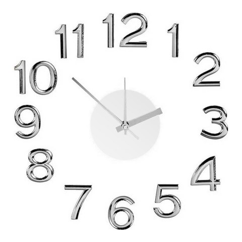 Zegar Ścienny Gift Decor Biały Srebrzysty ABS EVA Ø 35 cm Naklejka (6 Sztuk)