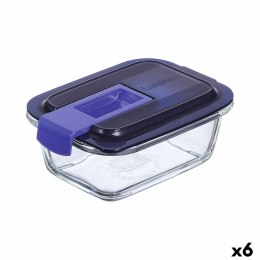 Hermetyczne pudełko na lunch Luminarc Easy Box Niebieski Szkło (380 ml) (6 Sztuk)