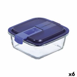 Hermetyczne pudełko na lunch Luminarc Easy Box Niebieski Szkło (760 ml) (6 Sztuk)