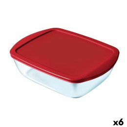 Hermetyczne pudełko na lunch Pyrex Cook & store Czerwony Szkło (400 ml) (6 Sztuk)
