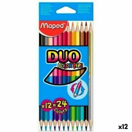 Kredki Maped Duo Color' Peps	 Wielokolorowy 12 Części Podwójny punkt (12 Sztuk)