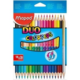 Kredki Maped Duo Color' Peps	 Wielokolorowy 18 Części Podwójny punkt (12 Sztuk)