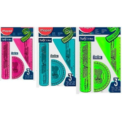 Zestaw linijek Maped Twist'n Flex Original 3 Części 10 Sztuk
