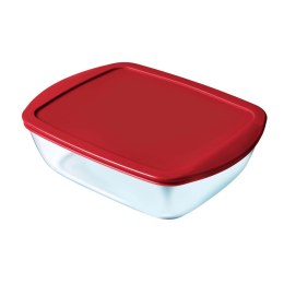 Prostokątne pudełko na lunch z pokrywką Pyrex Cook & Store Prostokątny 1 L Czerwony Szkło (6 Sztuk)