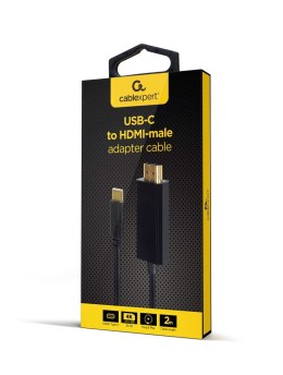 GEMBIRD ADAPTER USB TYP-C DO HDMI (M) 4K 30HZ, 2M, CZARNY