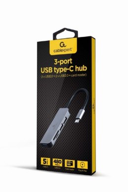 GEMBIRD MULTI ADAPTER USB TYP-C 5W1 (HUB + HDMI + PD + DŹWIĘK STEREO) SREBRNY