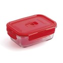 Hermetyczne pudełko na lunch Luminarc Pure Box 19 x 13 cm Czerwony 1,22 L Szkło (6 Sztuk)