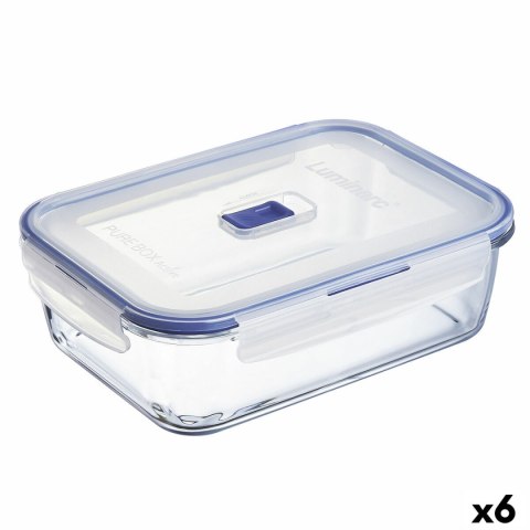 Hermetyczne pudełko na lunch Luminarc Pure Box Active 22 x 16 cm 1,97 l Dwuowy Szkło (6 Sztuk)