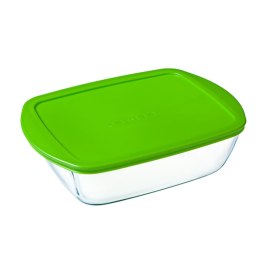 Prostokątne pudełko na lunch z pokrywką Pyrex Cook&store Px Kolor Zielony 2,5 L 28 x 20 x 8 cm Szkło Silikon (5 Sztuk)