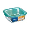 Kwadratowe pudełko na lunch z pokrywką Luminarc Keep'n Lagon 10 x 5,4 cm Turkusowy 380 ml Dwuowy Szkło (6 Sztuk)