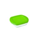 Kwadratowe pudełko na lunch z pokrywką Pyrex Cook & Store Kolor Zielony 1 L 20 x 17 x 5,5 cm Silikon Szkło (6 Sztuk)