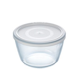 Okrągłe pudełko na lunch z pokrywką Pyrex Cook & Freeze 1,1 L 15 x 15 x 10 cm Przezroczysty Silikon Szkło (4 Sztuk)