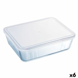 Prostokątne pudełko na lunch z pokrywką Pyrex Cook & Freeze 19 x 14 x 5 cm 800 ml Przezroczysty Silikon Szkło (6 Sztuk)