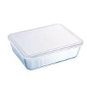 Prostokątne pudełko na lunch z pokrywką Pyrex Cook & Freeze 22,5 x 17,5 x 6,5 cm 1,5 L Przezroczysty Silikon Szkło (6 Sztuk)