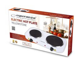 Kuchenka elektryczna Esperanza YELLOWSTONE EKH007W (Płyta elektryczna; 2 pola grzejne; 1000W, 1500W; kolor biały)