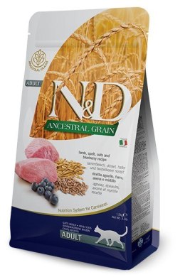FARMINA N&D Ancestral Grain Lamb & Blueberry Adult - sucha karma dla kota - 1,5kg