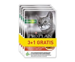 PURINA Pro Plan Sterilised Wołowina - mokra karma dla kota - 85g 3+1 saszetka gratis