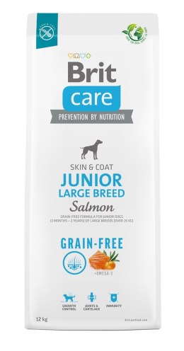 BRIT Care Grain-Free Junior Large Breed Salmon - sucha karma dla psa - 12 kg
