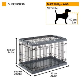 FERPLAST Superior 90 - klatka dla psów - 92 x 58,5 x 62,5 cm