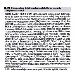 ROYAL CANIN Skin & Coat - sucha karma dla młodych i dorosłych kotów po sterylizacji - 3,5kg