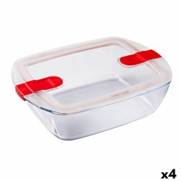 Hermetyczne pudełko na lunch Pyrex Cook & Heat 2,5 L Przezroczysty Szkło (4 Sztuk)