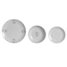 Zestaw Obiadowy DKD Home Decor Biały Różowy Porcelana Scandi 18 Części 27 x 27 x 3 cm