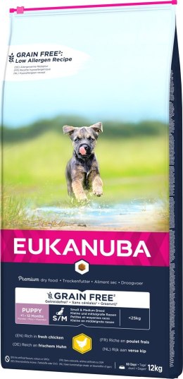 EUKANUBA Puppy small/medium Grain Free kurczak pies 12KG