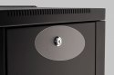 ALANTEC Szafa rack wisząca STRONG RACK 19" 9U 600x450, drzwi szklane, kolor czarny FLAT PACK