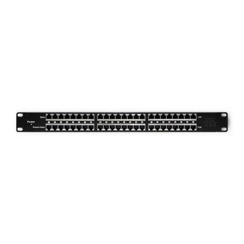 QOLTEC PATCH PANEL RACK | 48V | 24 PORTY | PASSIVE POE INJECTOR | CZARNY