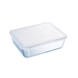 Prostokątne pudełko na lunch z pokrywką Pyrex Cook & Freeze 25 x 20 cm Przezroczysty Silikon Szkło 2,6 L (6 Sztuk)