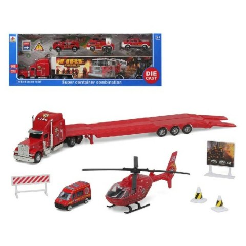 Playset Super Container Fire 39 x 14 cm Ciężarówka Do przewozu Samochodów