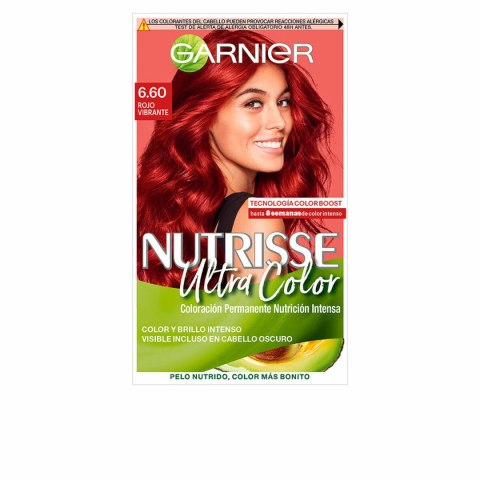 Trwała Koloryzacja Garnier Nutrisse Intensywny Rudy Nº 6.60 Nº 6,60-Rouge Vibrant (3 Sztuk)