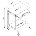 TECHLY MAŁE MOBILNE BIURKO KOMPUTEROWE 600X450 BIA