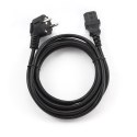 Kabel GEMBIRD PC-186-VDE-3M (C13 / IEC C13 / IEC 320 C13 - Schuko ; 3m; kolor czarny)